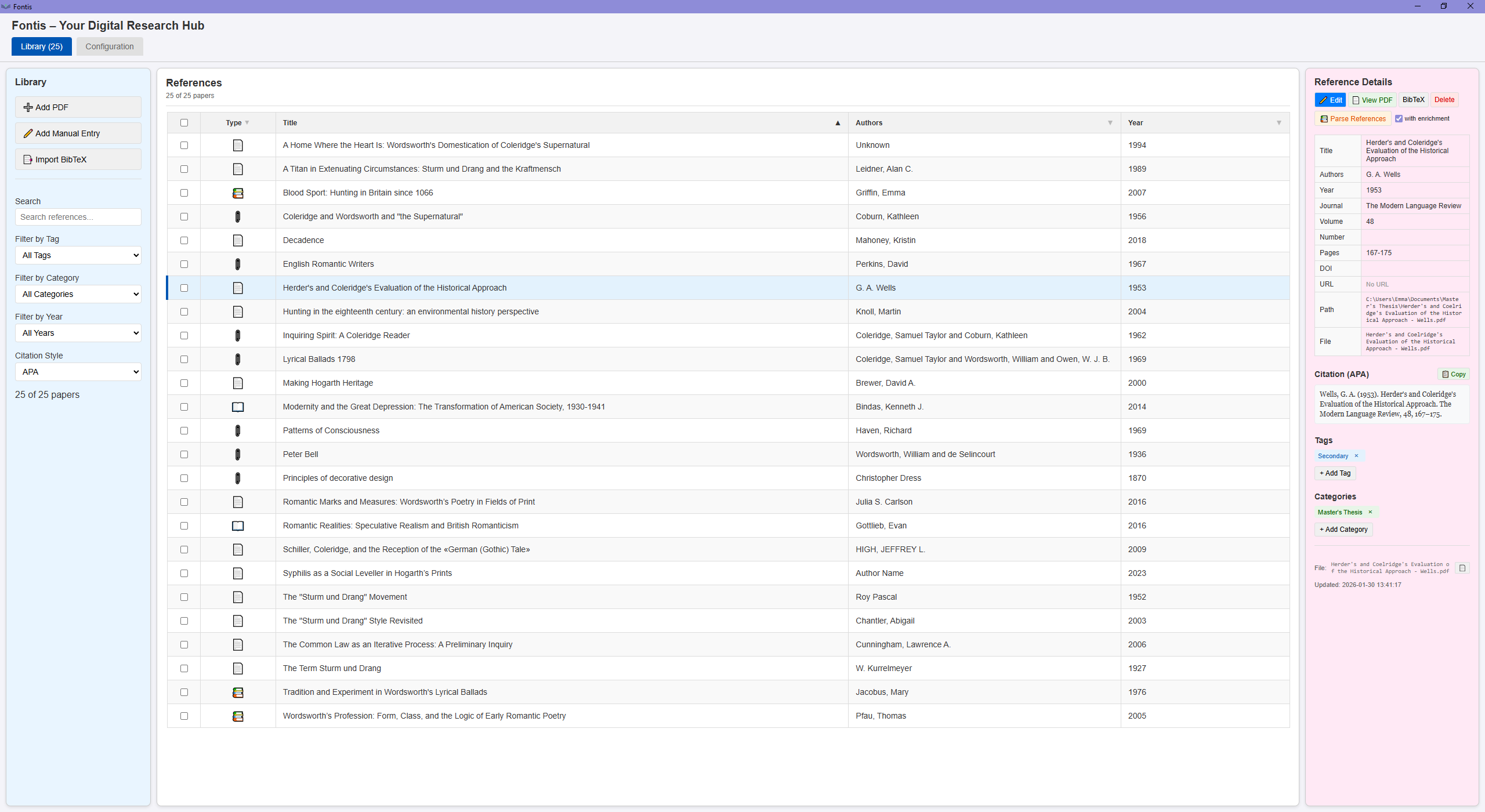 Fontis application screenshot